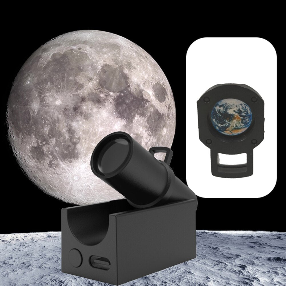 Earth & Moon Projector Lamp | LED Night Light | Cosmic Ambiance with Multiple Modes