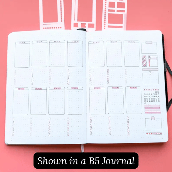 Journal Stencil Set | Reusable Mylar Templates | Bullet Planner & Scrapbook Accessories
