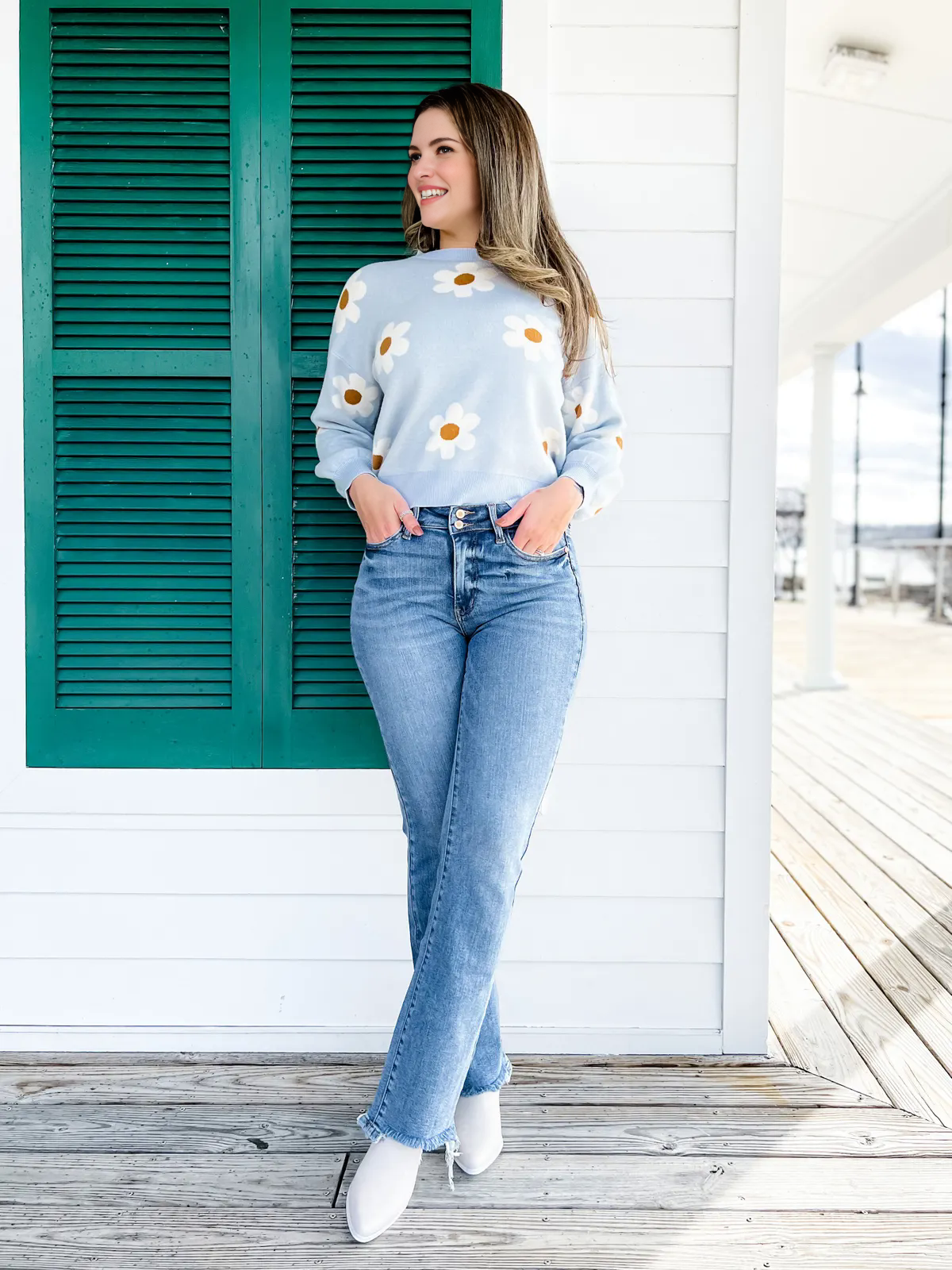 Women’s Bootcut Jeans | High-Rise Stretch Denim | Flattering Slim Fit | Frayed Hem