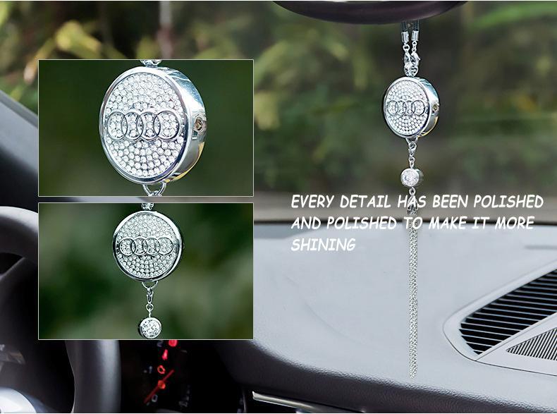 Car Rearview Mirror Pendant | Sparkling Rhinestone Accessory | Zinc Alloy | 100g