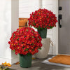 Artificial Mum Flowers | UV-Resistant Silk Blend | Lifelike Fall Decor