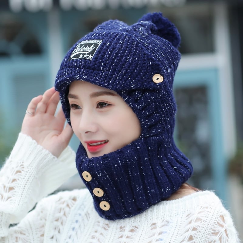 Women’s Winter Beanie & Scarf Set | Soft Fuzzy Lining | 2-in-1 Hat, Scarf & Face Cover | Cold Weather Gift