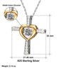 Daughter Necklace Gift | Cross Pendant with Cubic Zirconia | Silver-Plated | 16–18