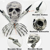 Halloween Yard Decoration | Light-Up Skull & Skeleton Arms | 8-Mode LED Outdoor Prop