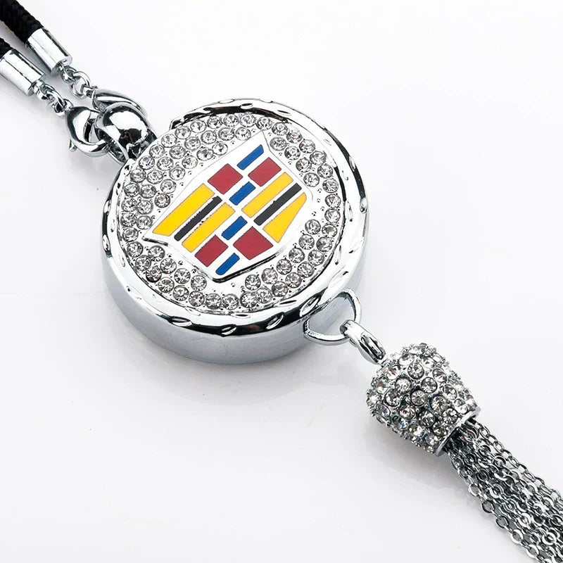 Car Rearview Mirror Pendant | Sparkling Rhinestone Accessory | Zinc Alloy | 100g