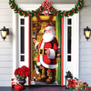 Christmas Door Cover | Santa & Gingerbread Design | Festive Entrance Decoration | Easy Installation | 36×80 in