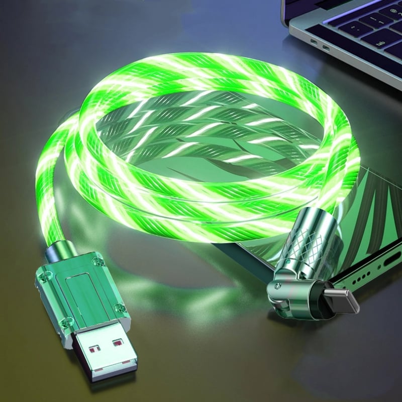 Magnetic Charging Cable | 540° Rotating Connector | Fast Charge with LED Glow