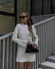 Women’s Rib-Knit Dress | Long Sleeve Slim Fit | Round Neck with Slit Cuffs