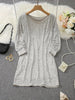 G shiny mini dress with one shoulder