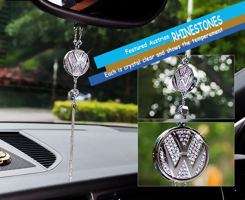 Car Rearview Mirror Pendant | Sparkling Rhinestone Accessory | Zinc Alloy | 100g