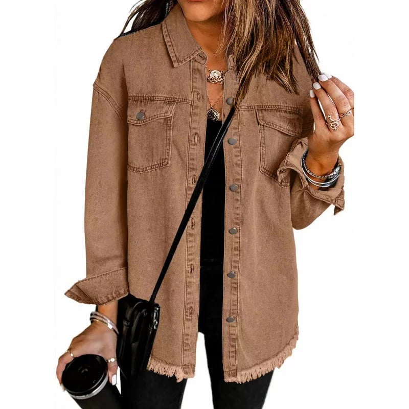 Women’s Denim Jacket | Raw Edge Ripped | Street Style | Everyday Trendy Look