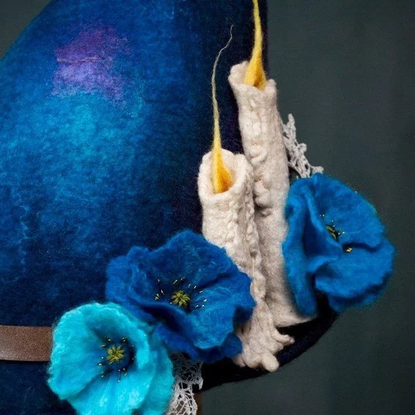 Halloween Witch Hat | Handmade Felt Costume Accessory | Adjustable Size for Adults