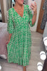 Bohemian V-Neck Waist Dress - Parsido