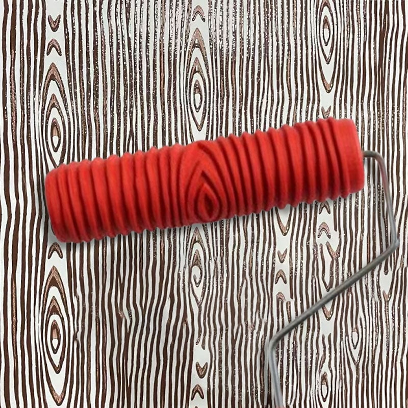 Embossing Paint Roller | Patterned Wall Decoration Tool | Rubber Roller with Handle