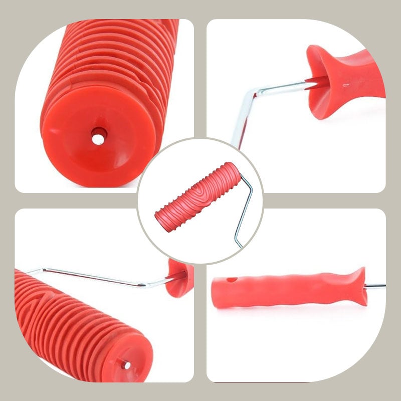 Embossing Paint Roller | Patterned Wall Decoration Tool | Rubber Roller with Handle