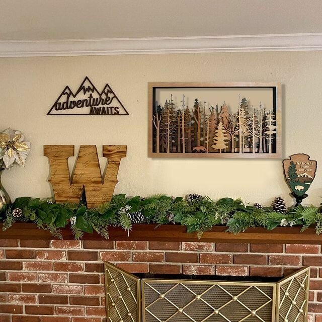 Layered Wooden Wall Art | 7-Layer Laser Cut Forest Scene with Fox | Baltic Birch