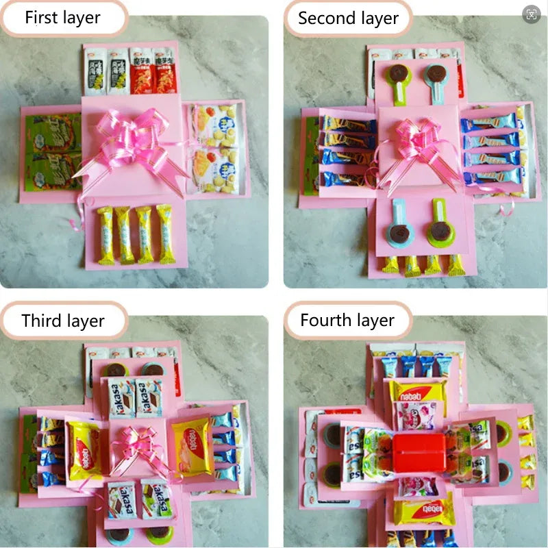 DIY Exploding Gift Box | 5-Layer Nesting Design | Customizable Surprise Box for Special Occasions