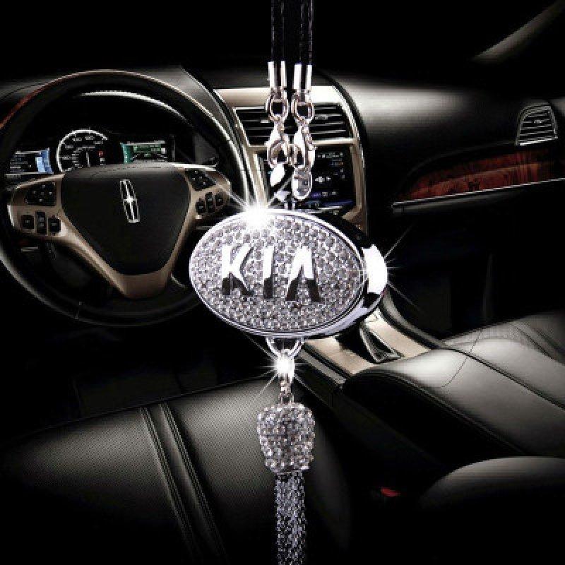 Car Rearview Mirror Pendant | Sparkling Rhinestone Accessory | Zinc Alloy | 100g