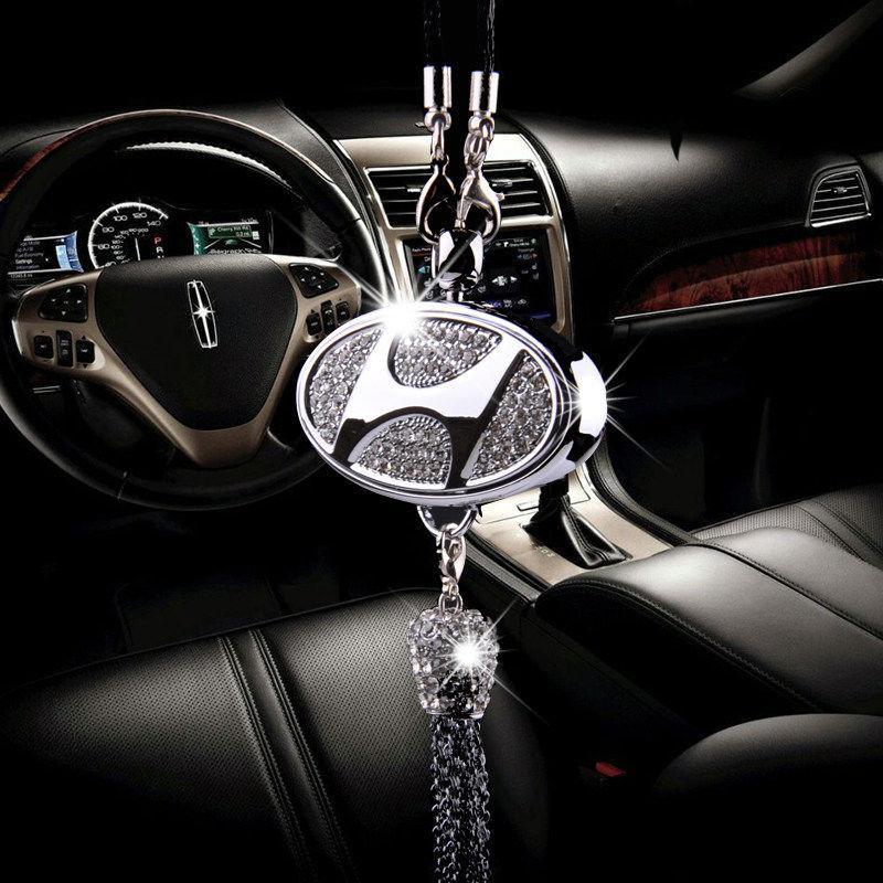 Car Rearview Mirror Pendant | Sparkling Rhinestone Accessory | Zinc Alloy | 100g