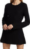 Women’s Rib-Knit Dress | Long Sleeve Slim Fit | Round Neck with Slit Cuffs