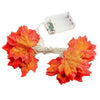 Autumn Maple Leaf String Lights | Warm White LED Garland | Battery or USB Powered