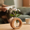 Solid Wood Mini Glass Vase for Living Room Decoration