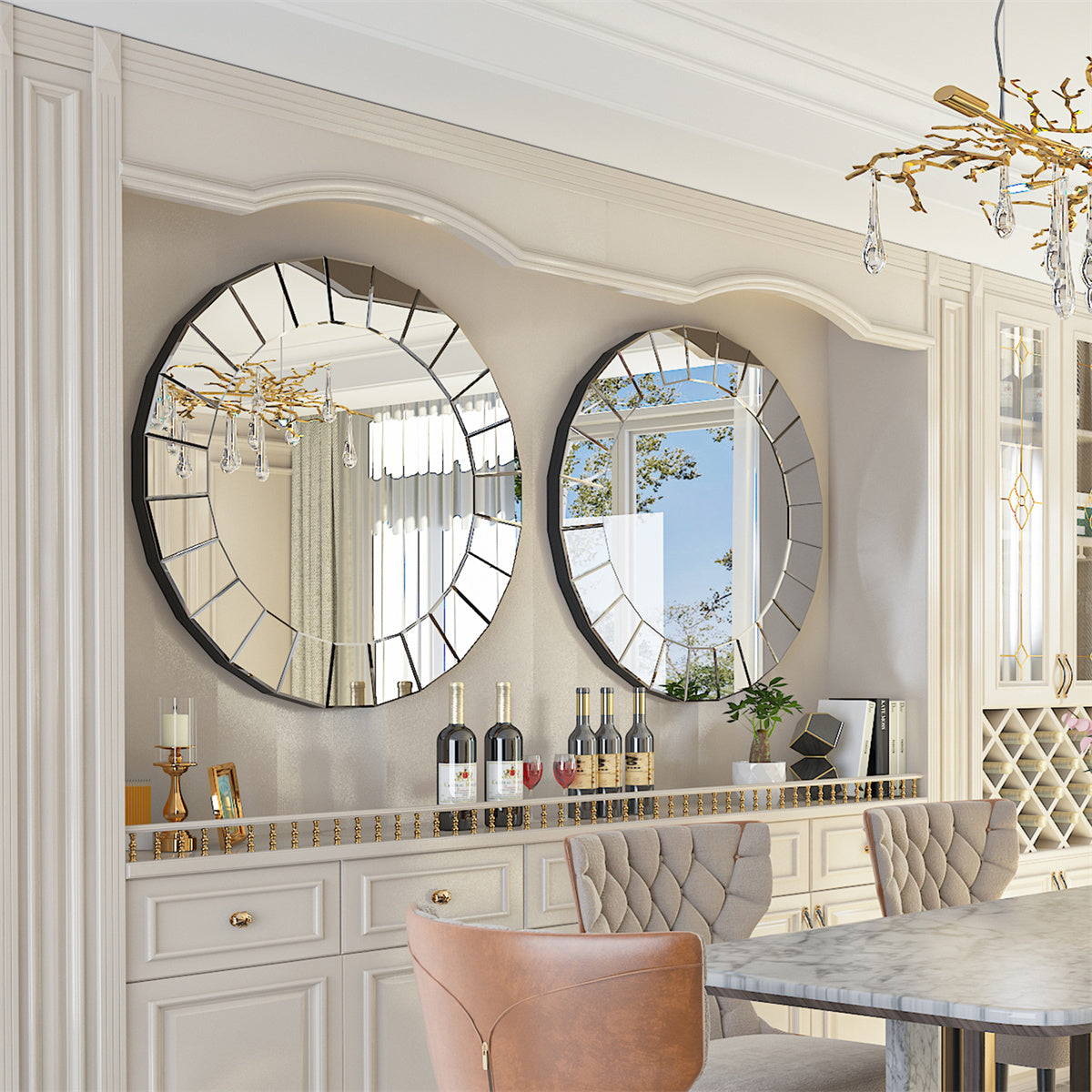 Round Decorative Mirror for Wall Decor