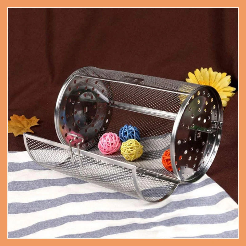 Stainless Steel Rotating Grill Basket | 360° Heat Distribution | Air Fryer Compatible