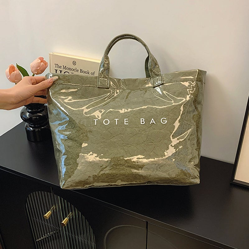 Women’s Tote Bag | Letters Print Design | Kraft Paper | Spacious & Durable