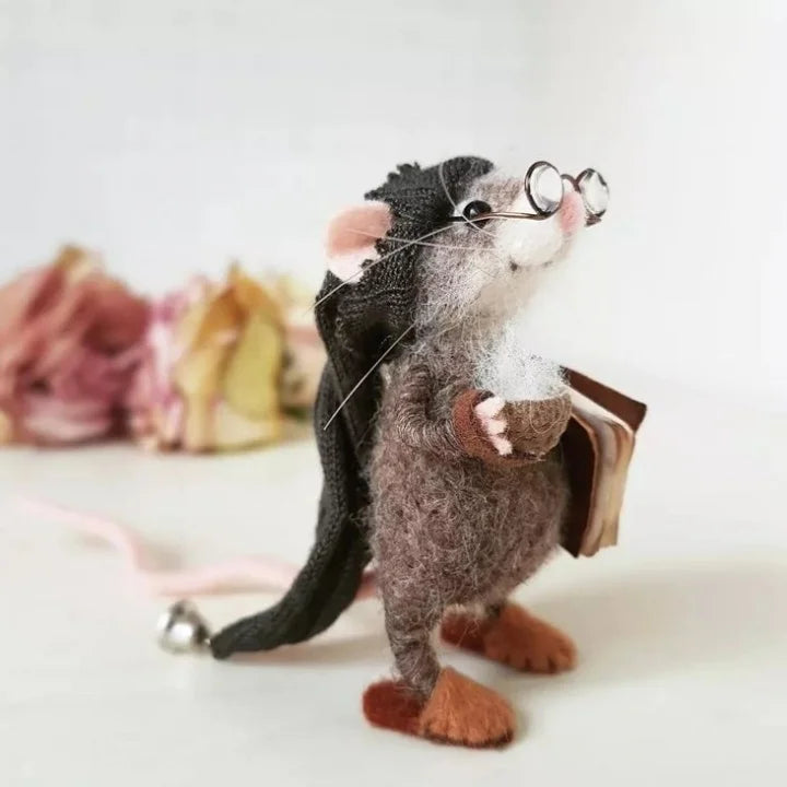 Handmade Felted Mouse Decoration | Eco-Friendly Wool | Holiday Ornament & Gift