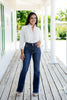 Women’s Bootcut Jeans | High-Rise Stretch Denim | Flattering Slim Fit | Frayed Hem
