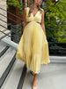 Elegant Pleated Evening Dress for Women | Midi