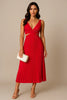 Elegant Pleated Evening Dress for Women | Midi