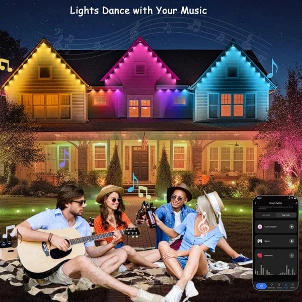 Smart Outdoor LED Strip Lights | App-Controlled Permanent Lighting | Waterproof IP65 | Multi-Color