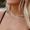 Women’s Layered Necklace | Gold Herringbone Choker & Rope Chain | Waterproof