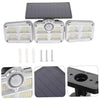 Solar LED Spotlight | Outdoor Motion Sensor | 3-Head Adjustable | 74 LEDs