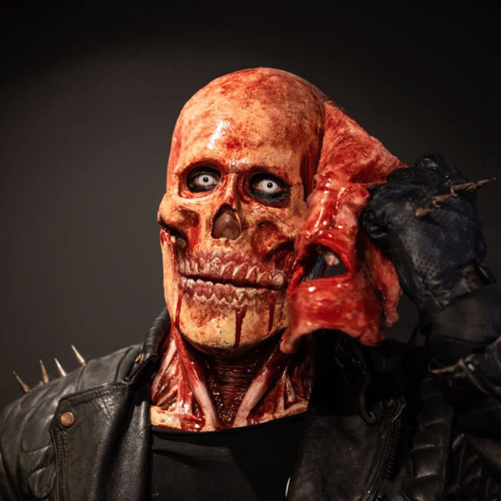 Realistic Skull Mask | Full-Head Silicone Design | Magnetic Detach System | Halloween Cosplay Prop | Unisex