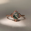 Women’s Moss Agate Ring | 925 Sterling Silver | Gold Plated | 5×7mm Stone