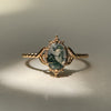 Women’s Moss Agate Ring | 925 Sterling Silver | Gold Plated | 5×7mm Stone