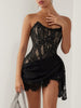 Elegant Mini Dress with Lace Corset
