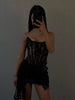 Elegant Mini Dress with Lace Corset