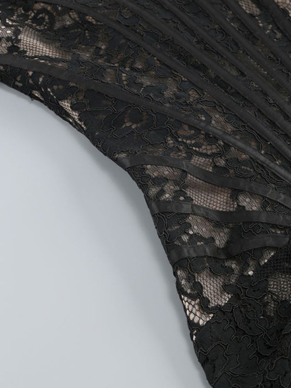 Elegant Mini Dress with Lace Corset