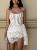 Elegant Mini Dress with Lace Corset
