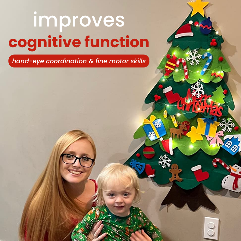 Felt Christmas Tree for Toddlers | 32 Detachable Ornaments | Safe Interactive Holiday Toy