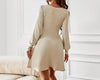 Elegant Autumn Dress with V-Neck