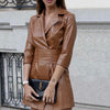 Elegant leather romper with belt