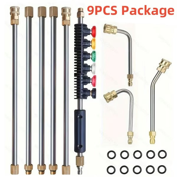 Telescoping Pressure Washer Wand | 24 ft Reach | Brass & Stainless Steel | 4000 PSI Rated