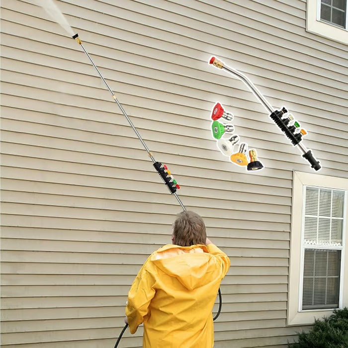 Telescoping Pressure Washer Wand | 24 ft Reach | Brass & Stainless Steel | 4000 PSI Rated