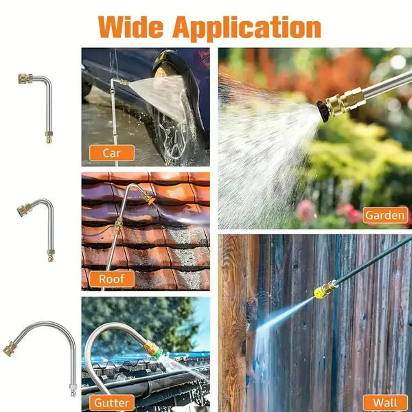 Telescoping Pressure Washer Wand | 24 ft Reach | Brass & Stainless Steel | 4000 PSI Rated