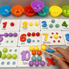 Montessori Math Learning Set | Wooden Beads with Chopsticks & Spoons | Early Education Toy